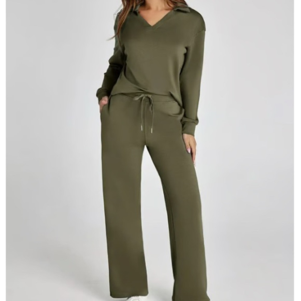 NWOT Olive Green Women's Two Piece Set